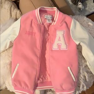 Girls letterman style jacket with monogram (Abby)